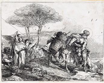 GIOVANNI D. TIEPOLO Group of 4 etchings from Fuga in Egitto.